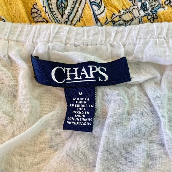 Women’s size medium Chaps yellow and blue paisley/floral patterned long skirt - Picture 4 of 7